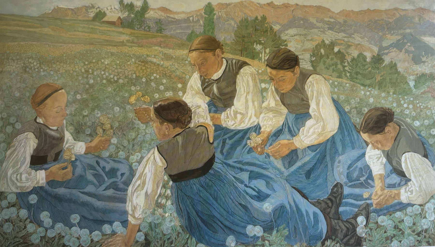 Raphy Dallèves, Women of Savièse picking flowers